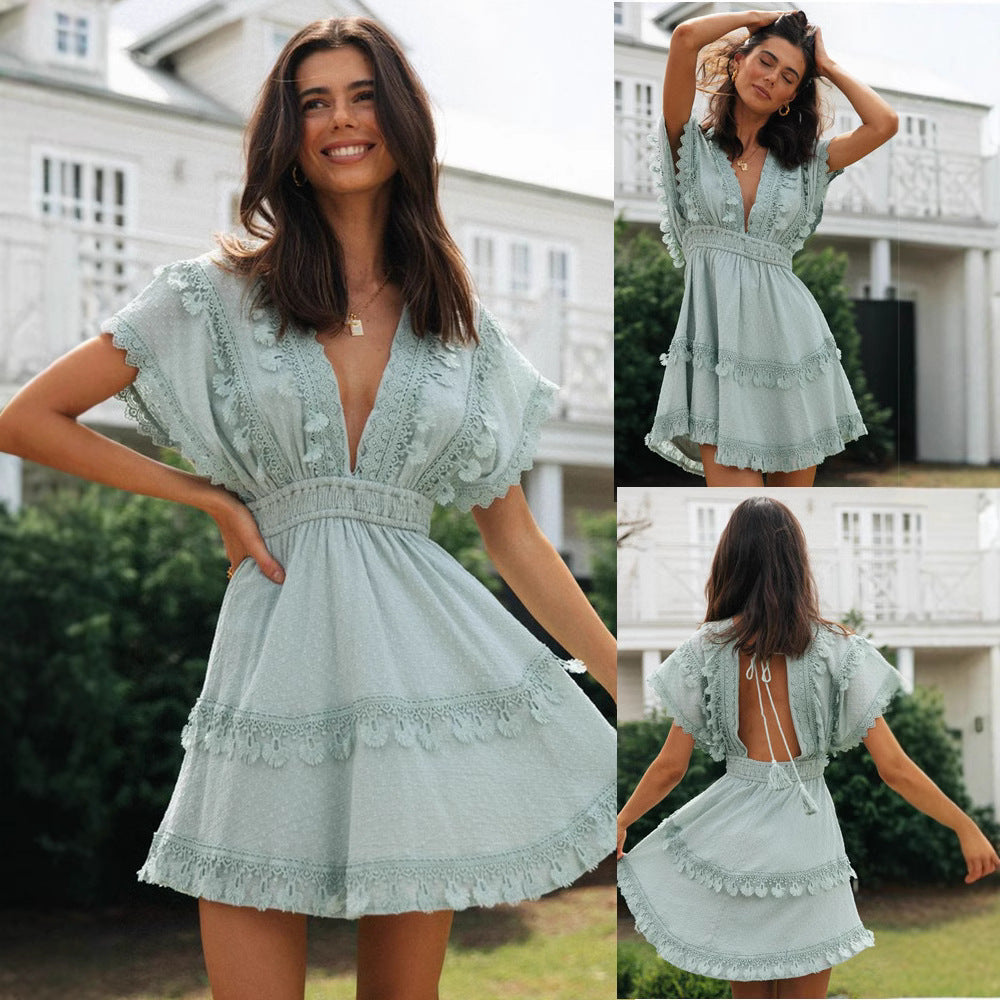 Damen Sommerkleid Romantische Spitze Norvielle - Norvielle