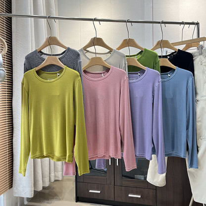 Damen Langarmshirt Weiches Jersey Ergonomisch Beige - Norvielle
