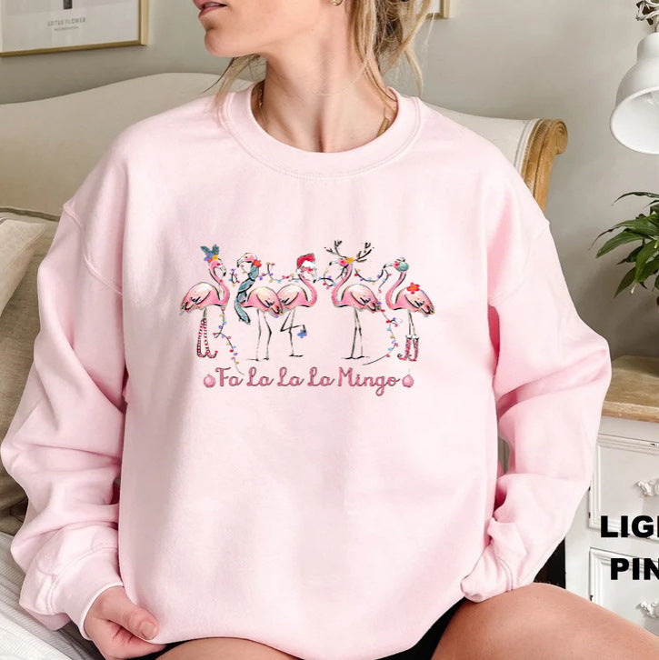 Damen Sweatshirt Flamingo-Motiv Lässiger Schnitt Norvielle - Norvielle