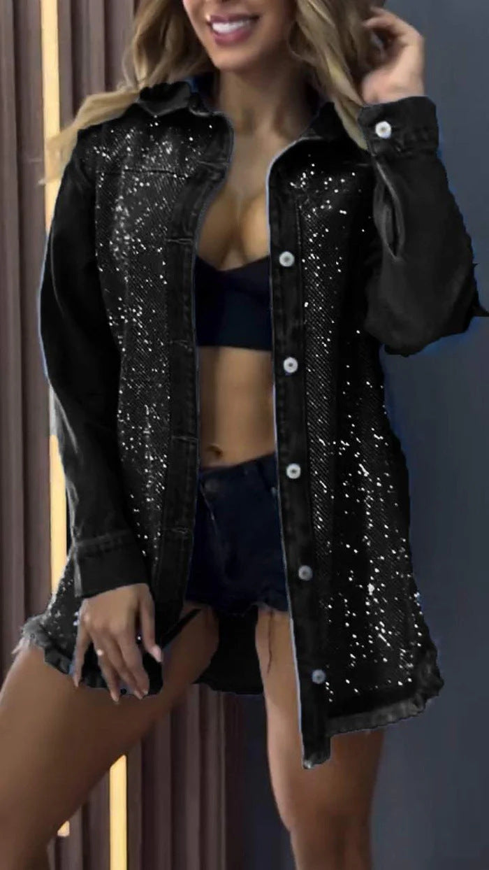 Damen Denimjacke Verziert