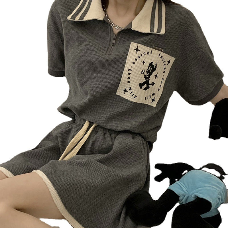 Damen Poloshirt Kurzarm Moderner Kragen Norvielle