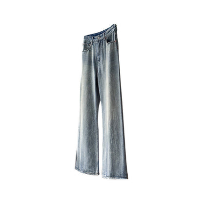 Damen Weite Denim-Jeans Hochbund Norvielle