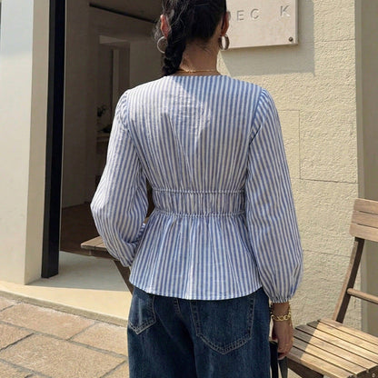 Damen Oberteil V-Ausschnitt Gebundenes Design Norvielle