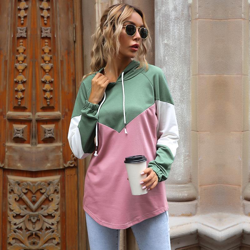 Damen Kapuzenpullover Modernes Farbblockdesign Norvielle