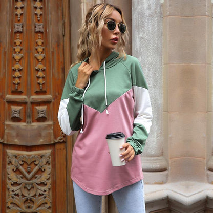 Damen Kapuzenpullover Modernes Farbblockdesign Norvielle