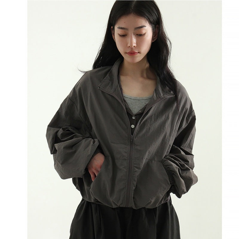 Damen Sportwindjacke Reißverschluss Hochkragen Norvielle