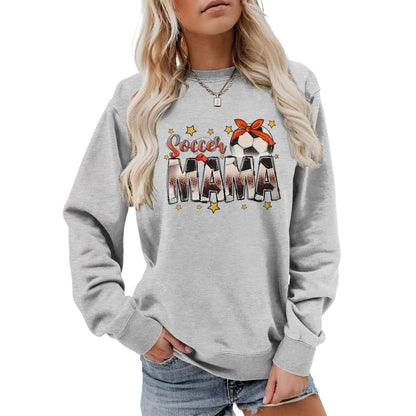 Damen Sweatshirt Soccer Mama Aufdruck Bequem Norvielle