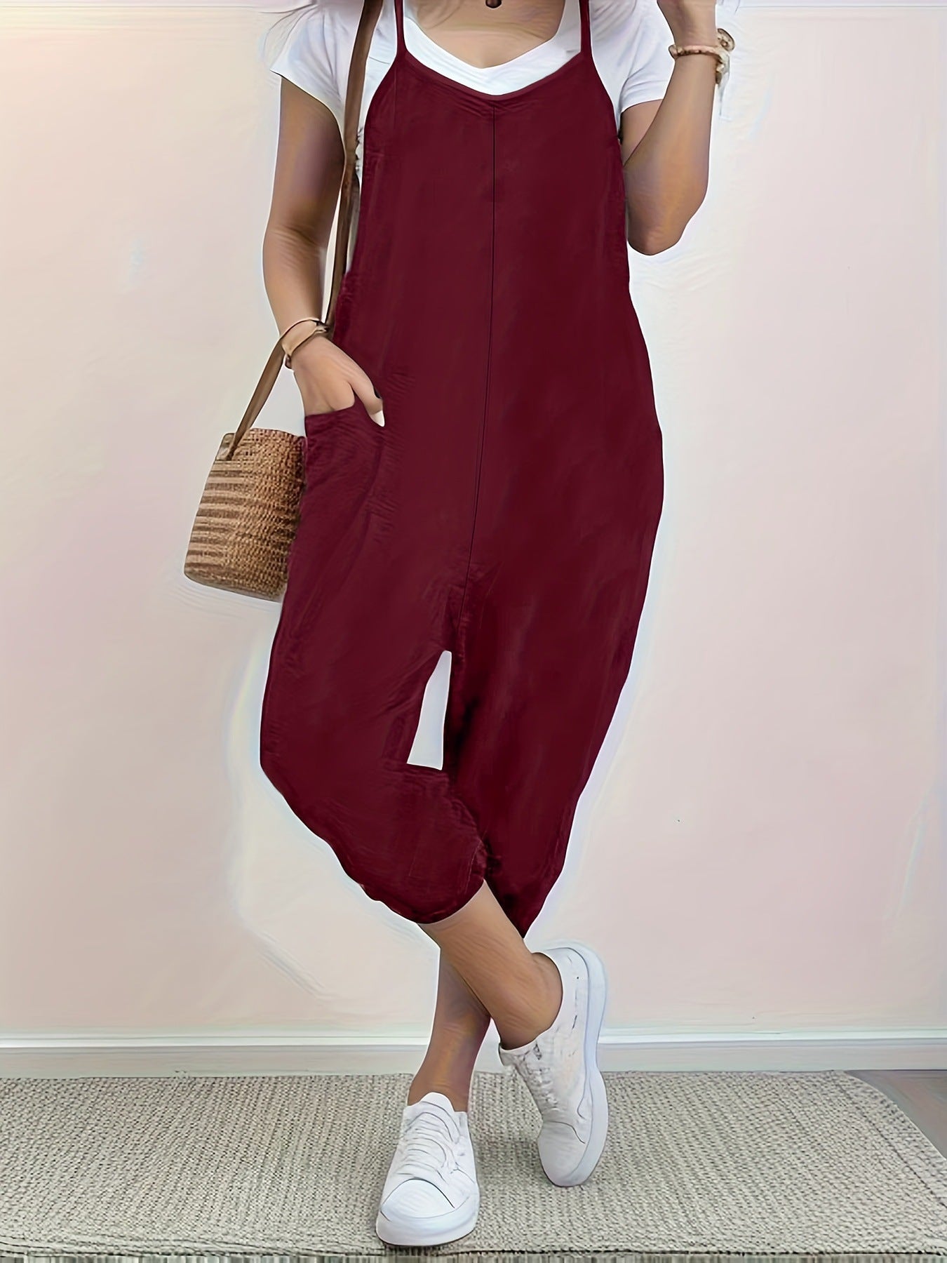 Damen Jumpsuit Komfort Passform Praktische Taschen Norvielle