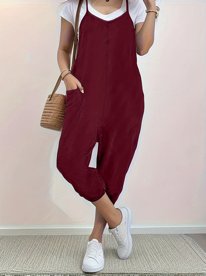 Damen Jumpsuit Komfort Passform Praktische Taschen Norvielle