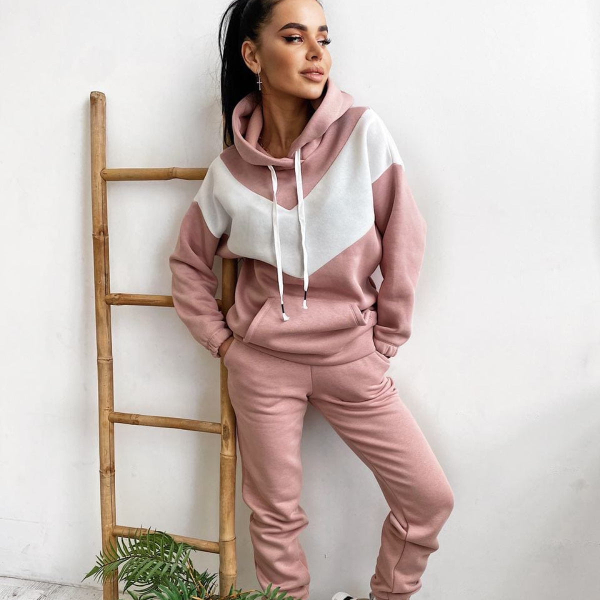 Damen Sport-Jogginganzug Farblich Abgesetzt Norvielle