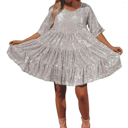 Damen Abendkleid Pailletten Norvielle Glitzer
