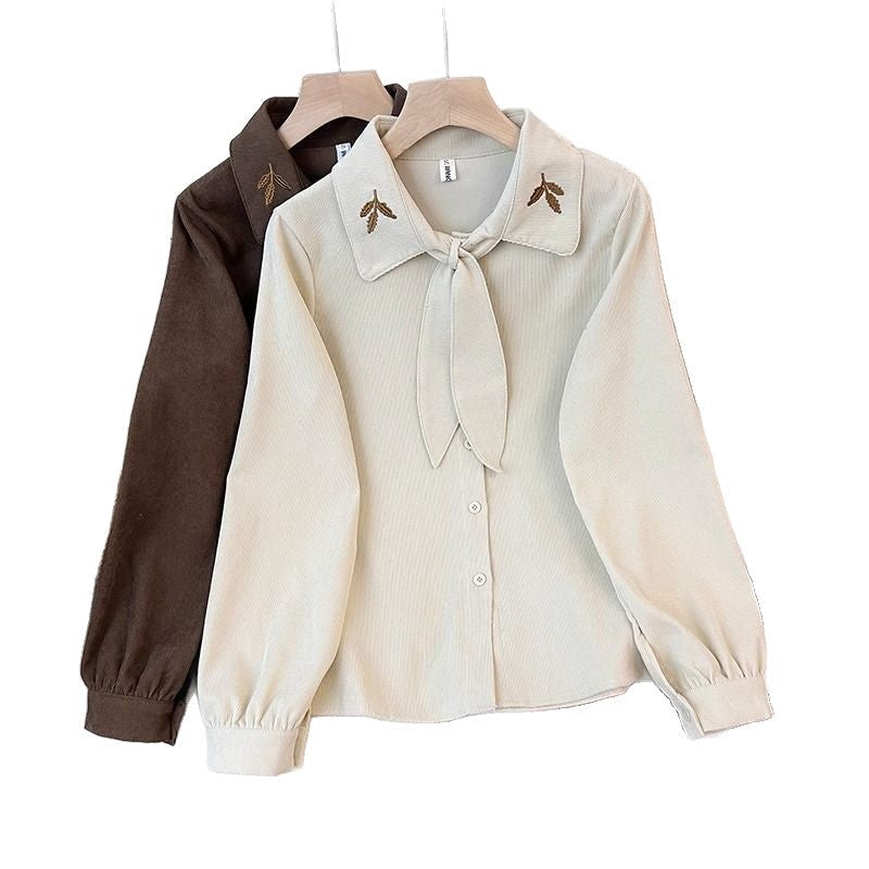 Damen Bluse Schleifenkragen Elegante Seide Weiß