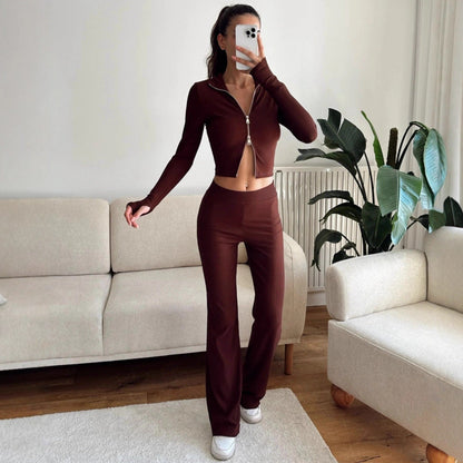 Damen Cropped und Hose Set Norvielle
