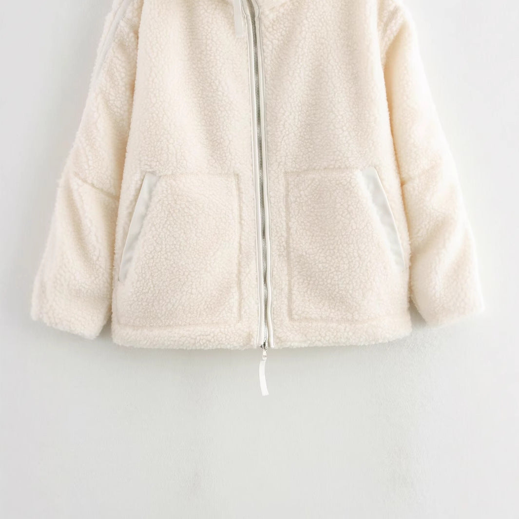Damen Fleecejacke Kuschelig Hochkragen Taschen Norvielle