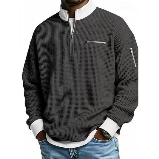 Herren Sweatshirt Hochkragen Reißverschluss Norvielle - Norvielle