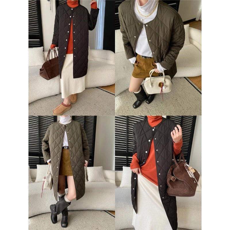 Damen Winterjacke Gesteppt Mit Druckknöpfen Norvielle