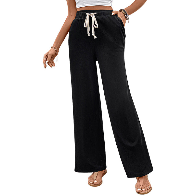 Damen Palazzo-Hose Elastischer Bund Seitentaschen Norvielle
