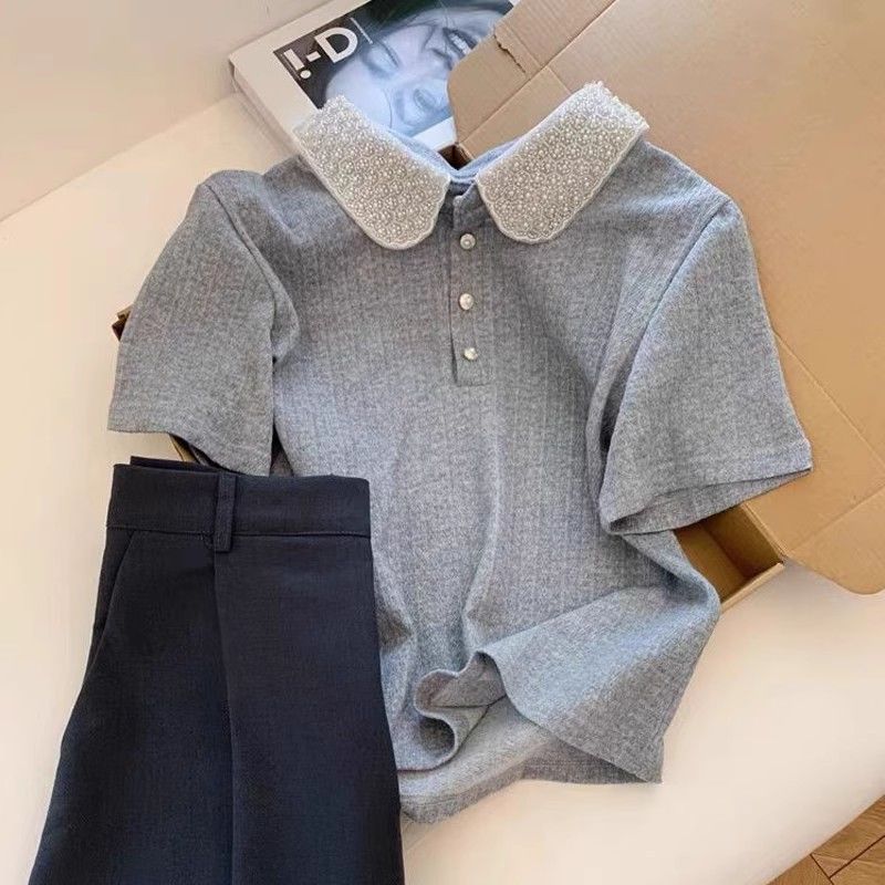 Damen Polo-Oberteil Elegant Kragen Norvielle