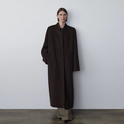 Damen Trenchcoat Wollmix Oversized Schwarz - Norvielle