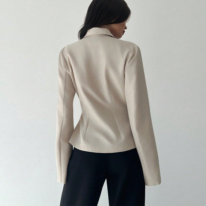 Damen Blazer Tailliert Feiner Stoff