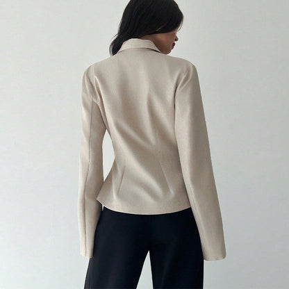 Damen Blazer Tailliert Feiner Stoff