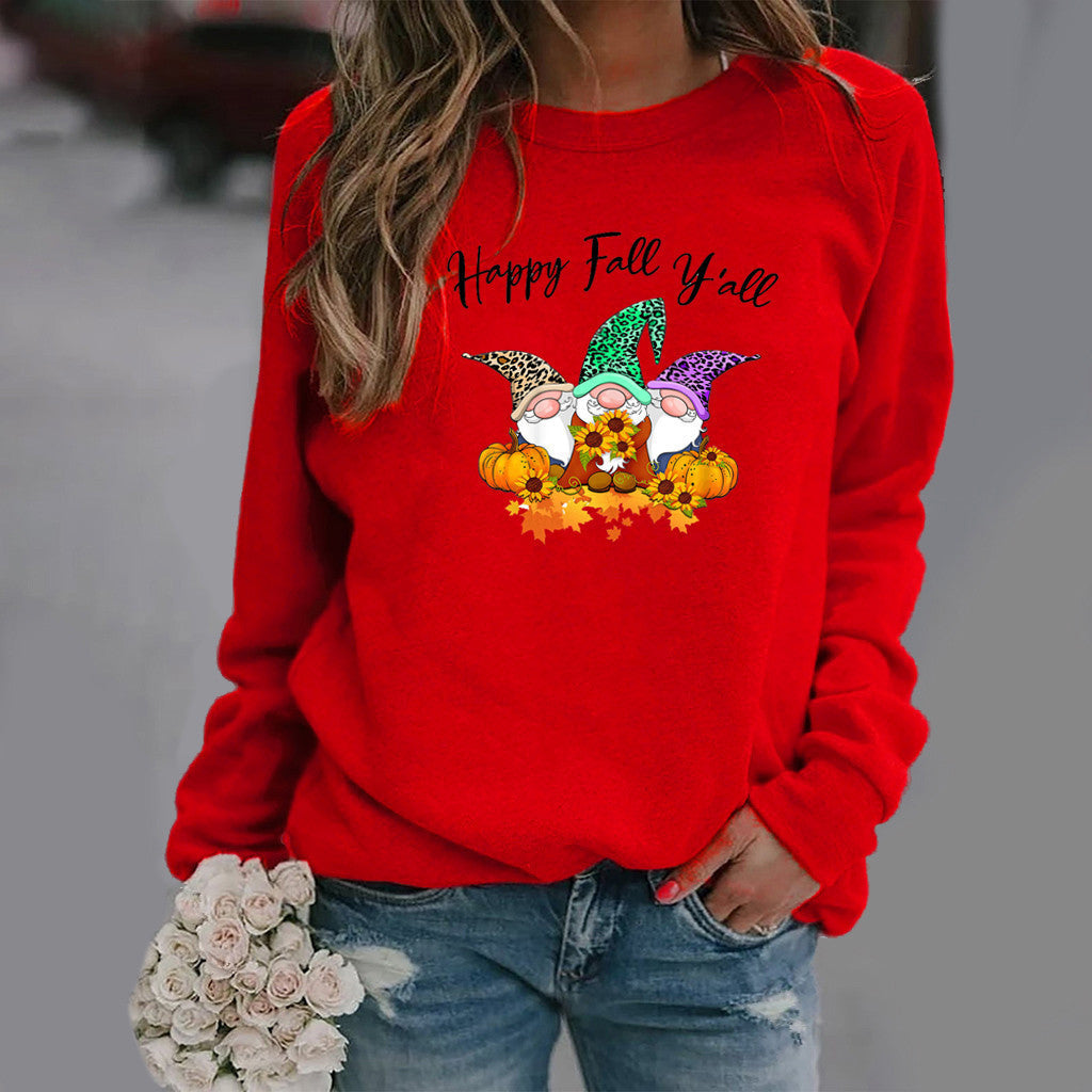 Damen Sweatshirt Herbstmotiv Gemütlicher Schnitt Norvielle