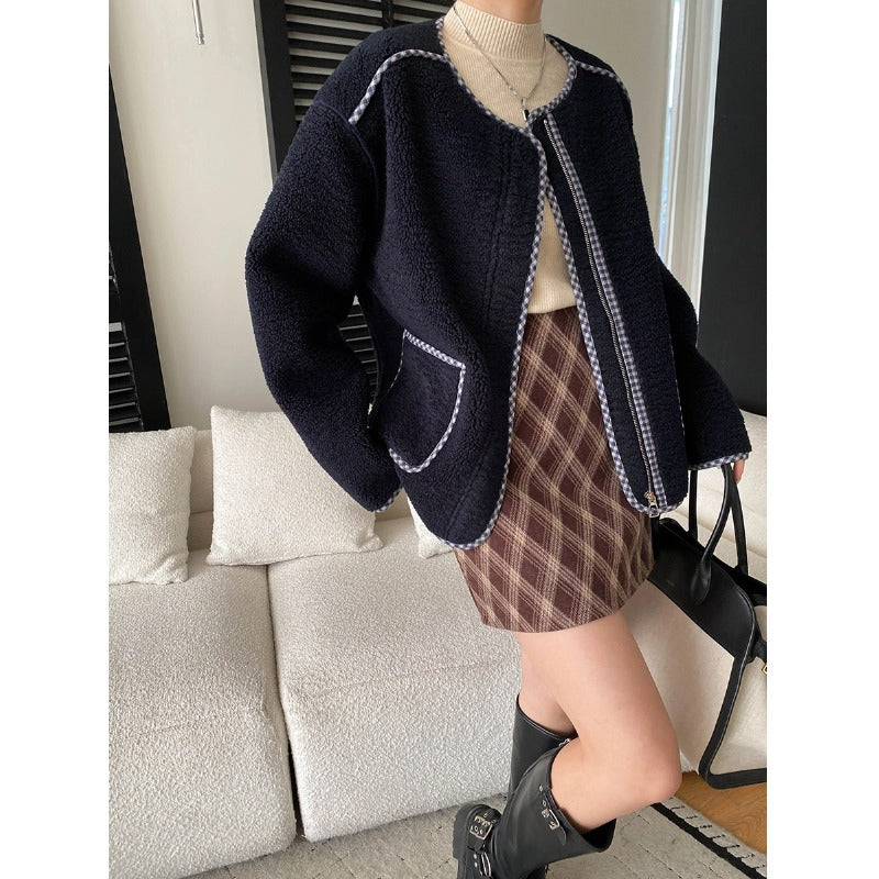 Damen Teddyjacke Lässig mit Taschen Norvielle