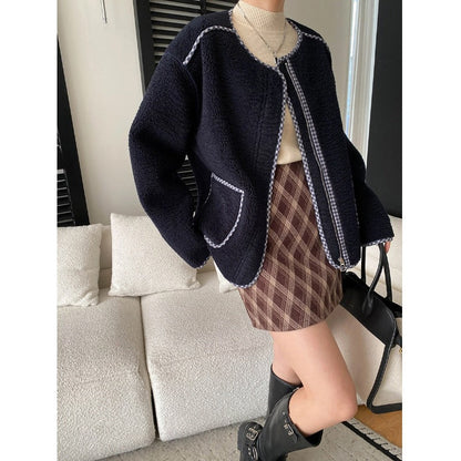 Damen Teddyjacke Lässig mit Taschen Norvielle