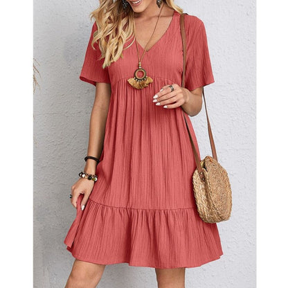 Damen Viskose-Kleid mit Raffungen Weit Norvielle