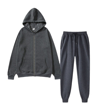 Damen Kapuzenpullover Set Bequem Reißverschluss Schwarz - Norvielle