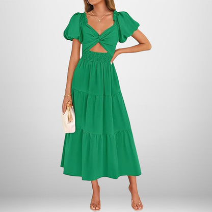 Damen Midi-Kleid Elastisch Floralmuster Norvielle