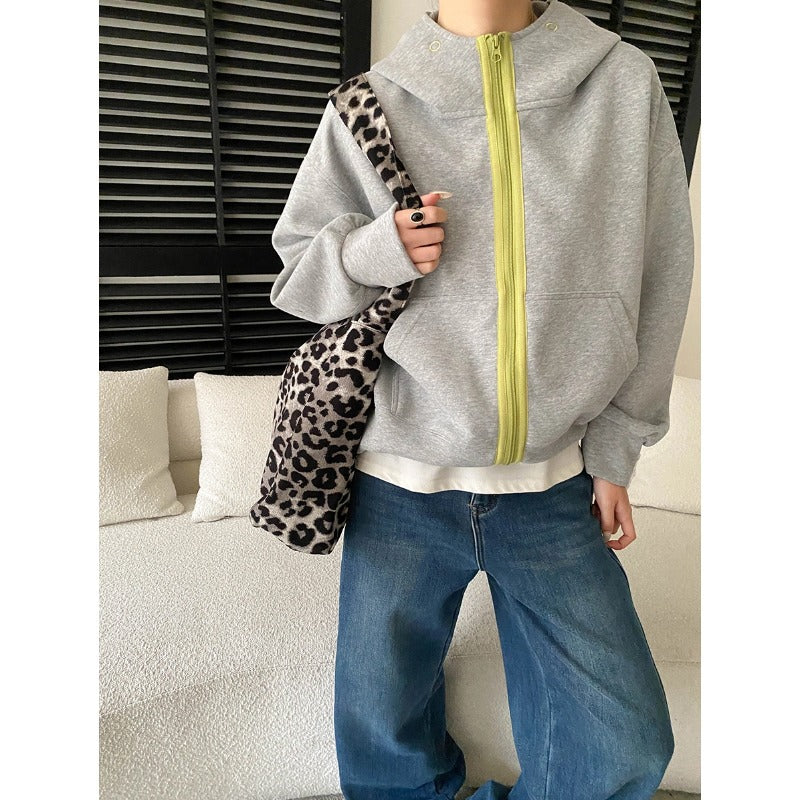 Damen Kapuzenjacke mit Kontrastreißverschluss und Taschen Norvielle