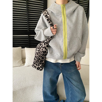 Damen Kapuzenjacke mit Kontrastreißverschluss und Taschen Norvielle