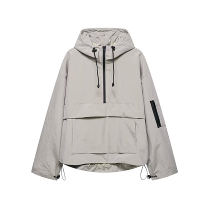 Damen Windjacke Verstellbares Kapuzenjacke Funktionsjacke Mit
