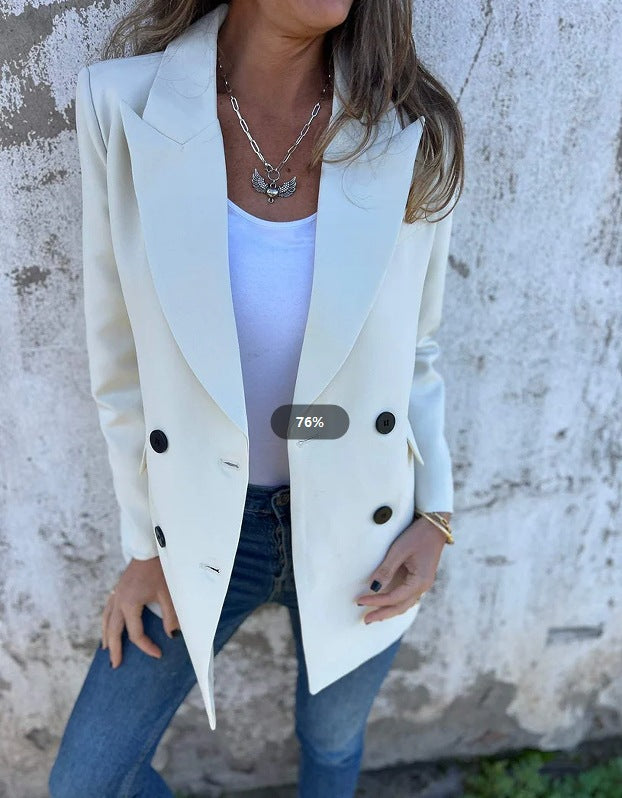 Damen Blazer Doppelter Knopfleiste Stylischer Schnitt Norvielle