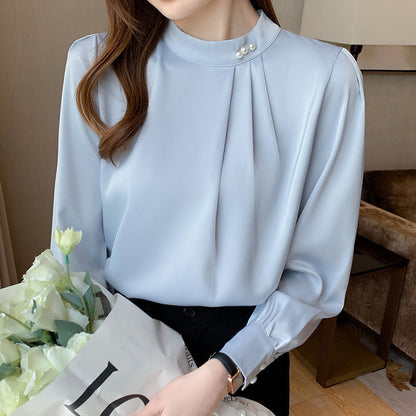 Damen Bluse Rüschendetails Schicker Kragen Norvielle