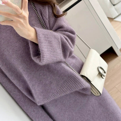 Damen Grobstrickpullover Lässiger Schnitt Stehkragen Beige - Norvielle