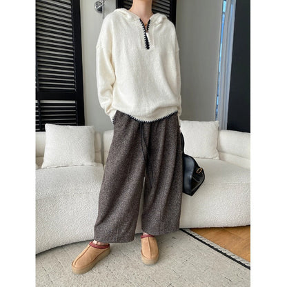 Damen Hoodie Kuschelig Halbreißverschluss Bequem Norvielle