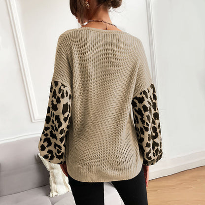 Damen Strickpullover mit Tiermuster Ärmel Norvielle