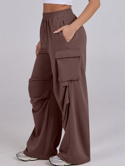 Damen Cargo-Hose Elastischer Bund Weite Beine Norvielle