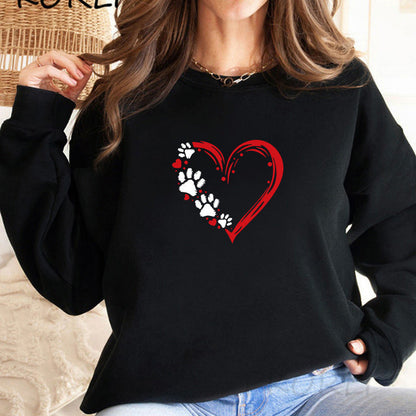 Damen Sweatshirt Herz Pfotendesign Norvielle - Norvielle