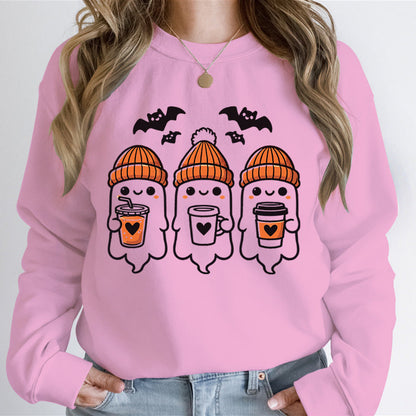 Damen Sweatshirt Gespenster-Design Gemütlich Grün