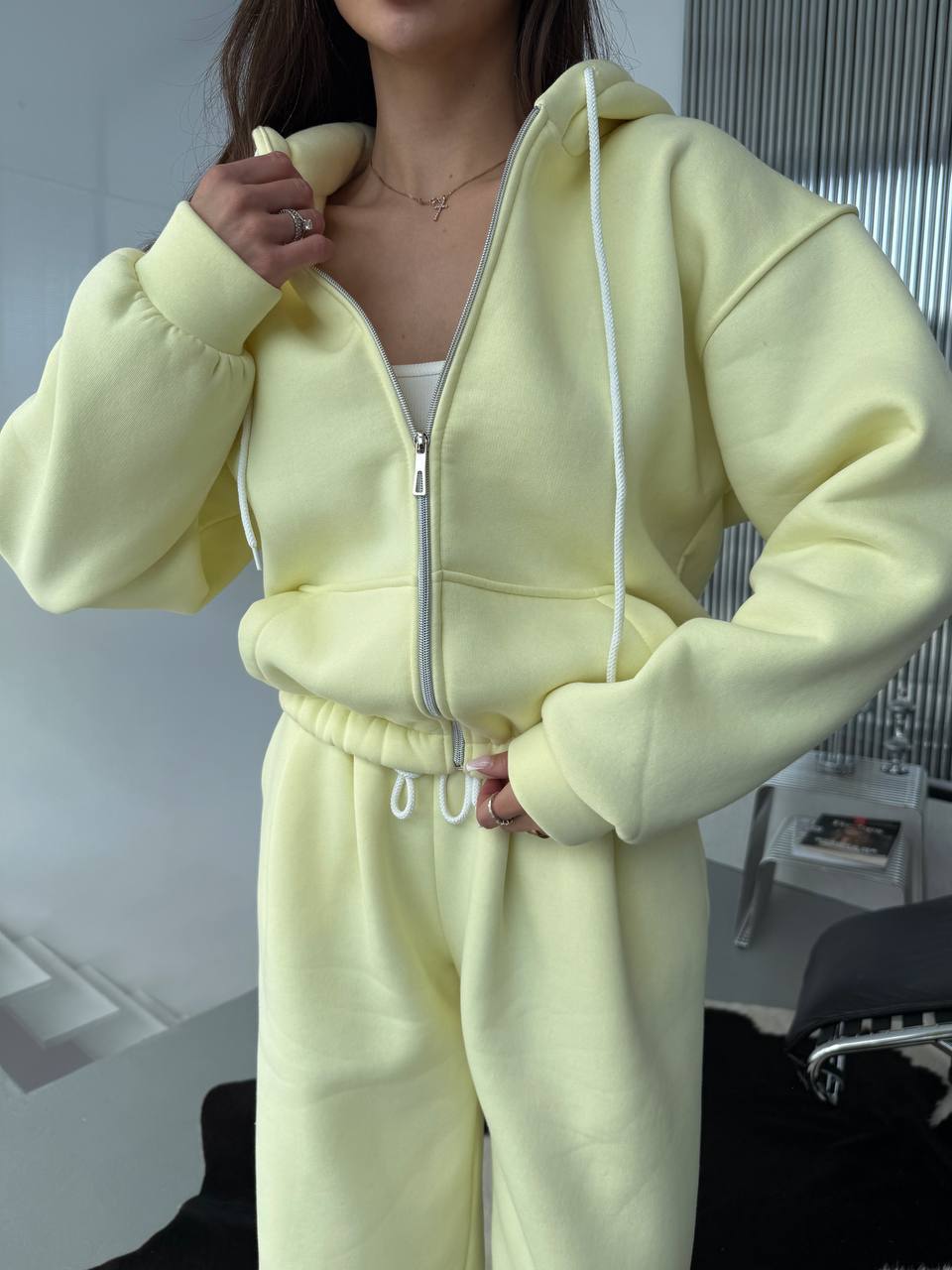 Damen Kapuzenpullover Set Elastischer Bund Jogginghose