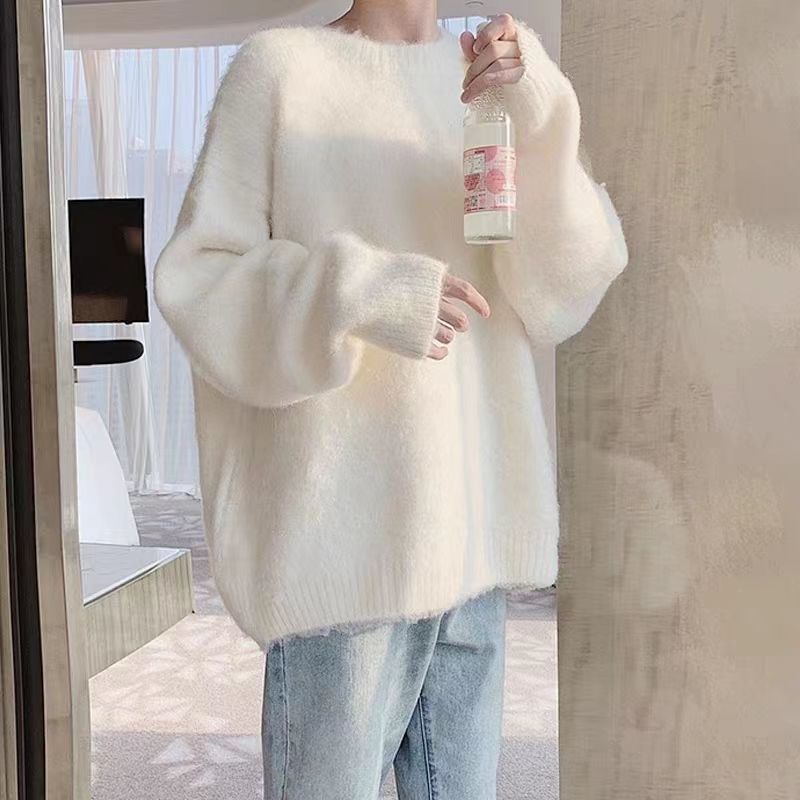 Damen Oversized Pulli Weiches Material Beige