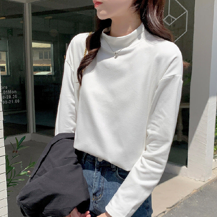 Damen Langarmshirt Stehkragen Norvielle Elegantes Design