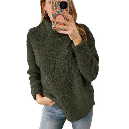 Damen Fleece-Pullover Hochkragen Struktur Norvielle