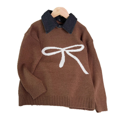 Damen Pullover Schleifenmuster Weich Norvielle