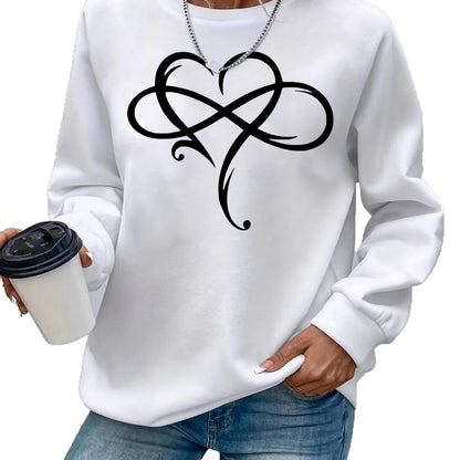 Damen Sweatshirt Herzdesign Entspannt Norvielle