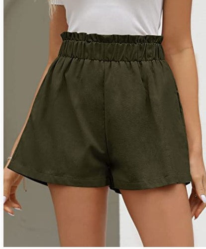 Damen Shorts Elastischer Bund Seitentaschen Norvielle
