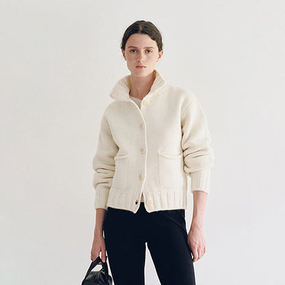 Damen Strickcardigan mit Kragen Norvielle